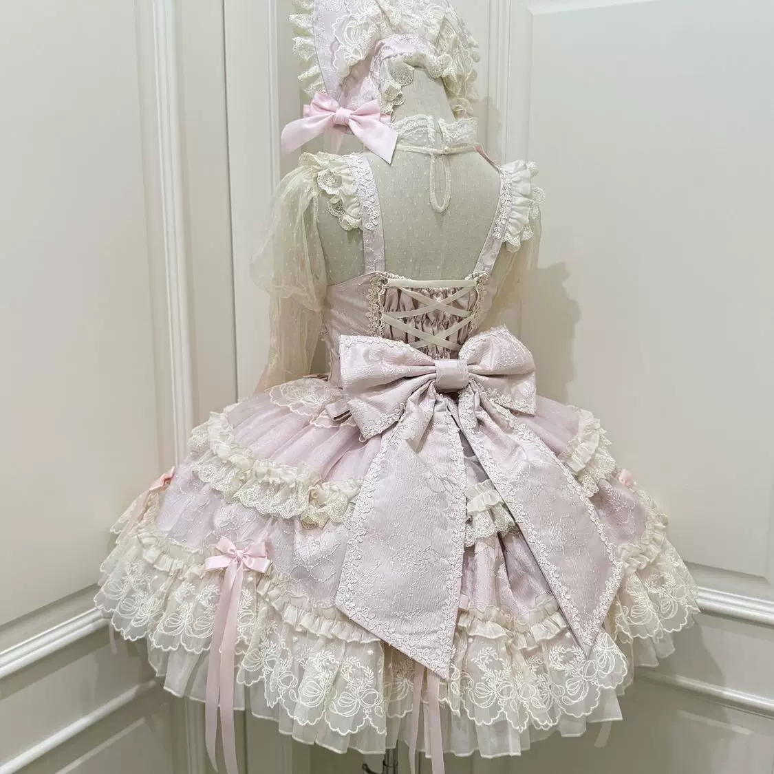 Blooming Love - Ballet-inspired Sweet Lolita JSK Dress, Lace & Bows - Image 5
