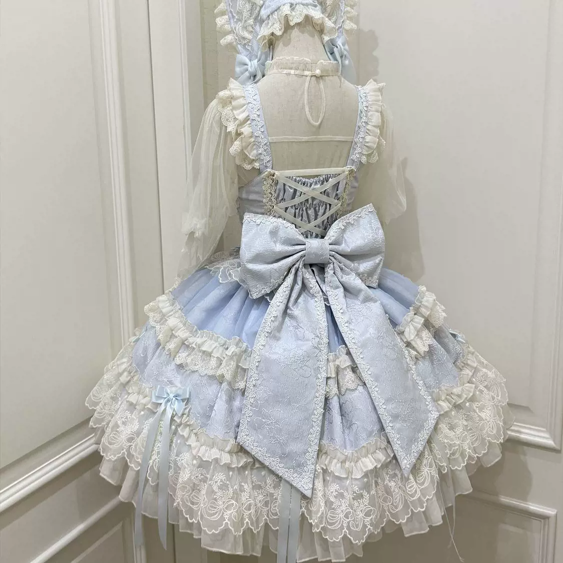 Blooming Love - Ballet-inspired Sweet Lolita JSK Dress, Lace & Bows - Image 6