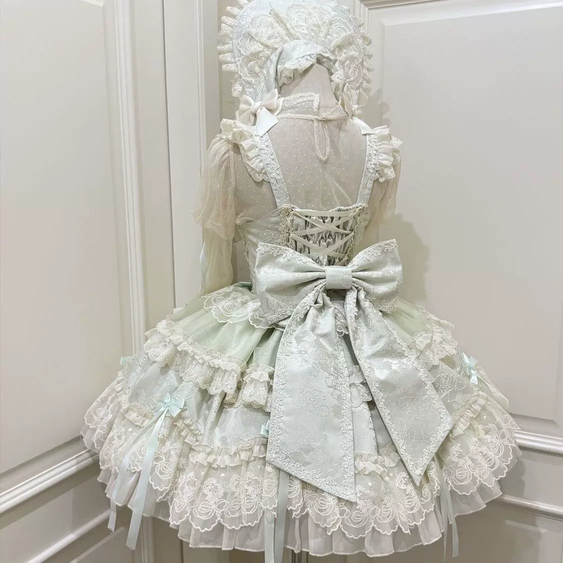 Blooming Love - Ballet-inspired Sweet Lolita JSK Dress, Lace & Bows - Image 7
