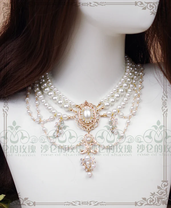 Baroque Layered Pearl Lolita Necklace - Image 8