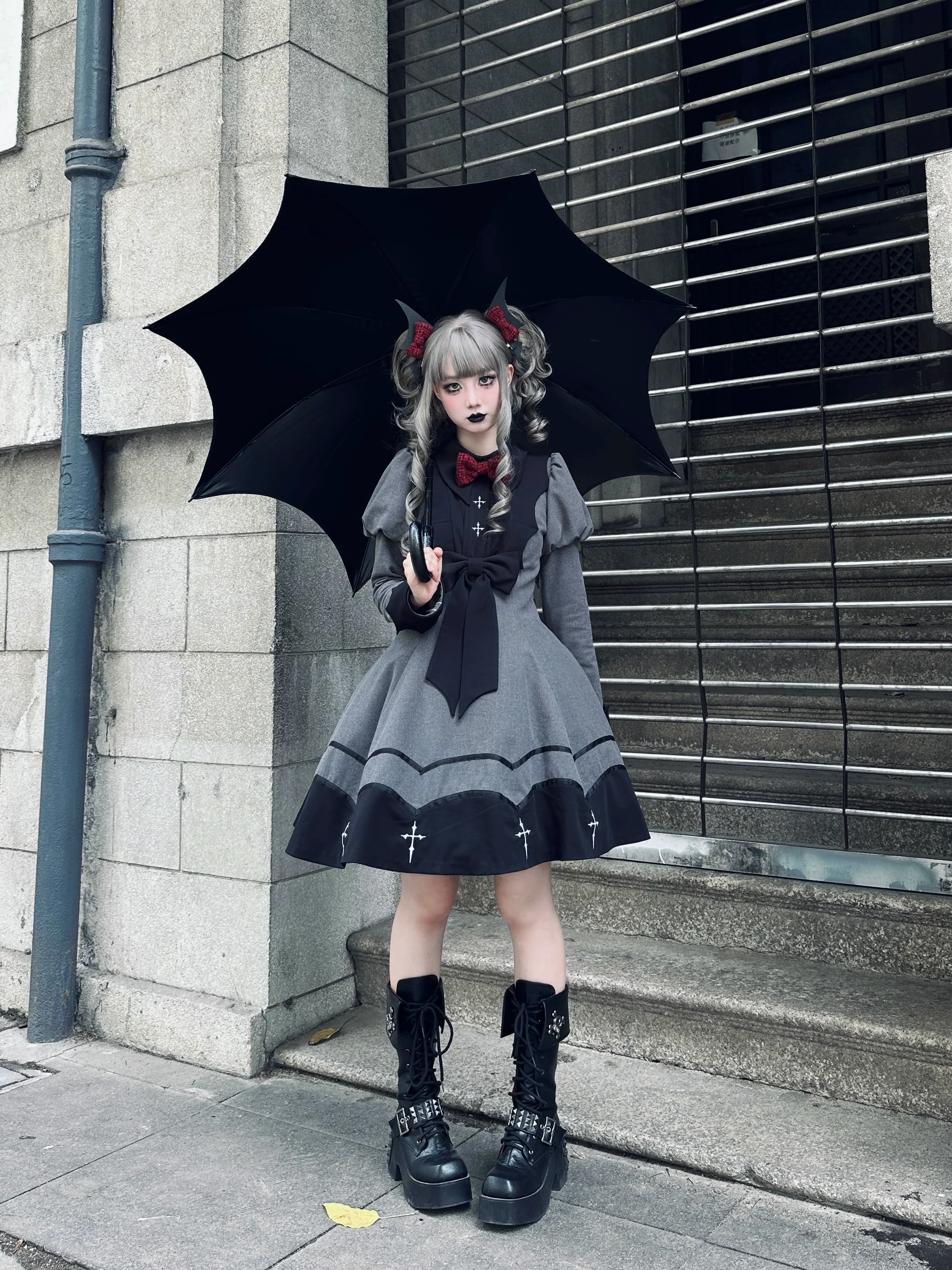 Vampire Princess - Bat-Inspired Halloween Gothic Lolita OP Dress - Image 13