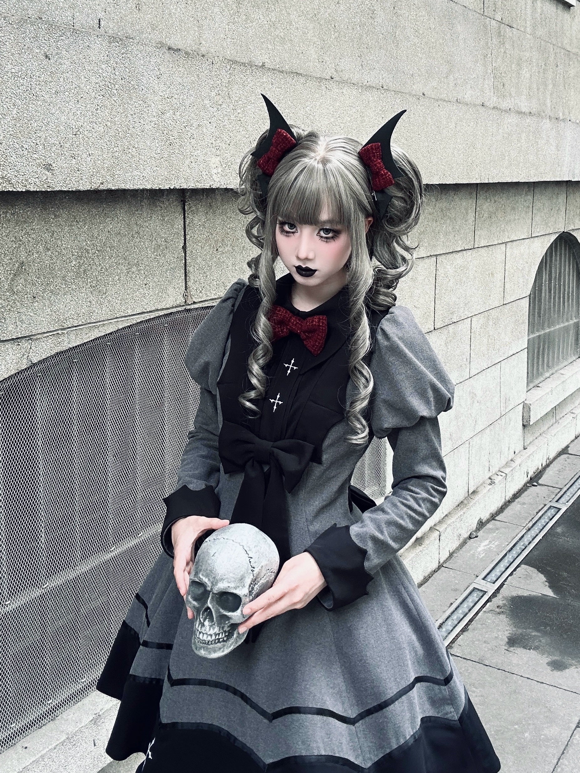 Vampire Princess - Bat-Inspired Halloween Gothic Lolita OP Dress - Image 16