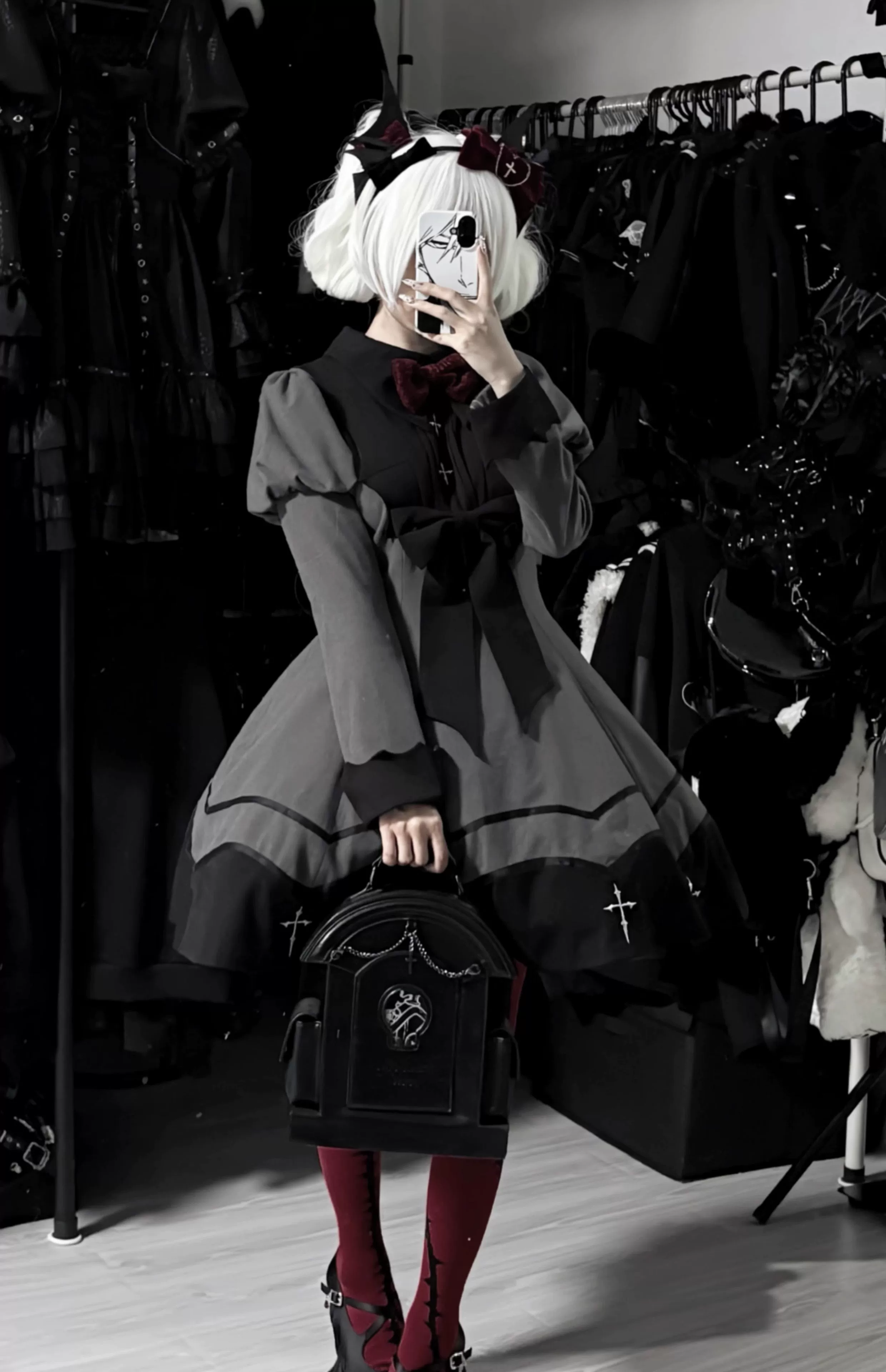 Vampire Princess - Bat-Inspired Halloween Gothic Lolita OP Dress - Image 18