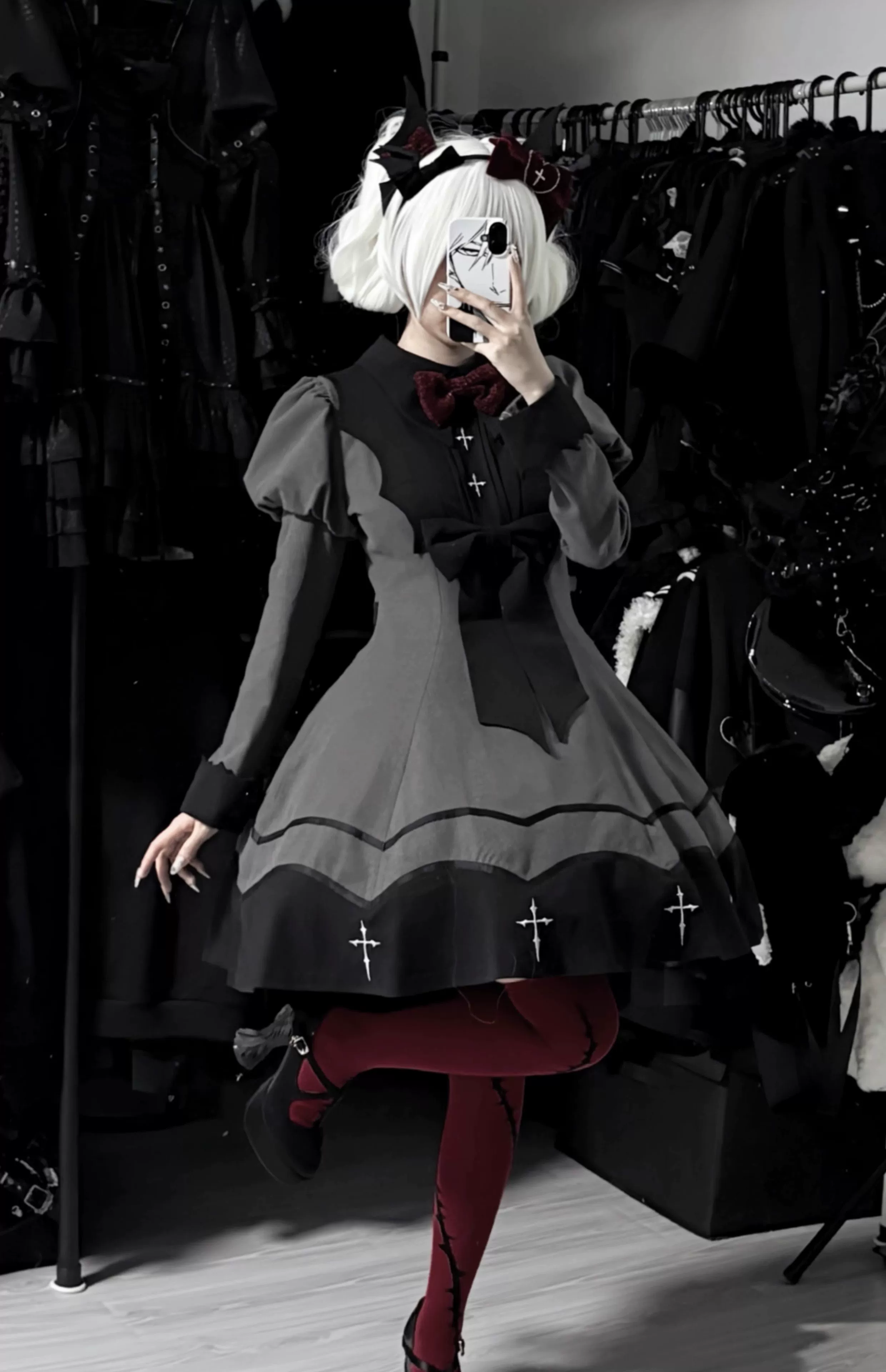 Vampire Princess - Bat-Inspired Halloween Gothic Lolita OP Dress - Image 19