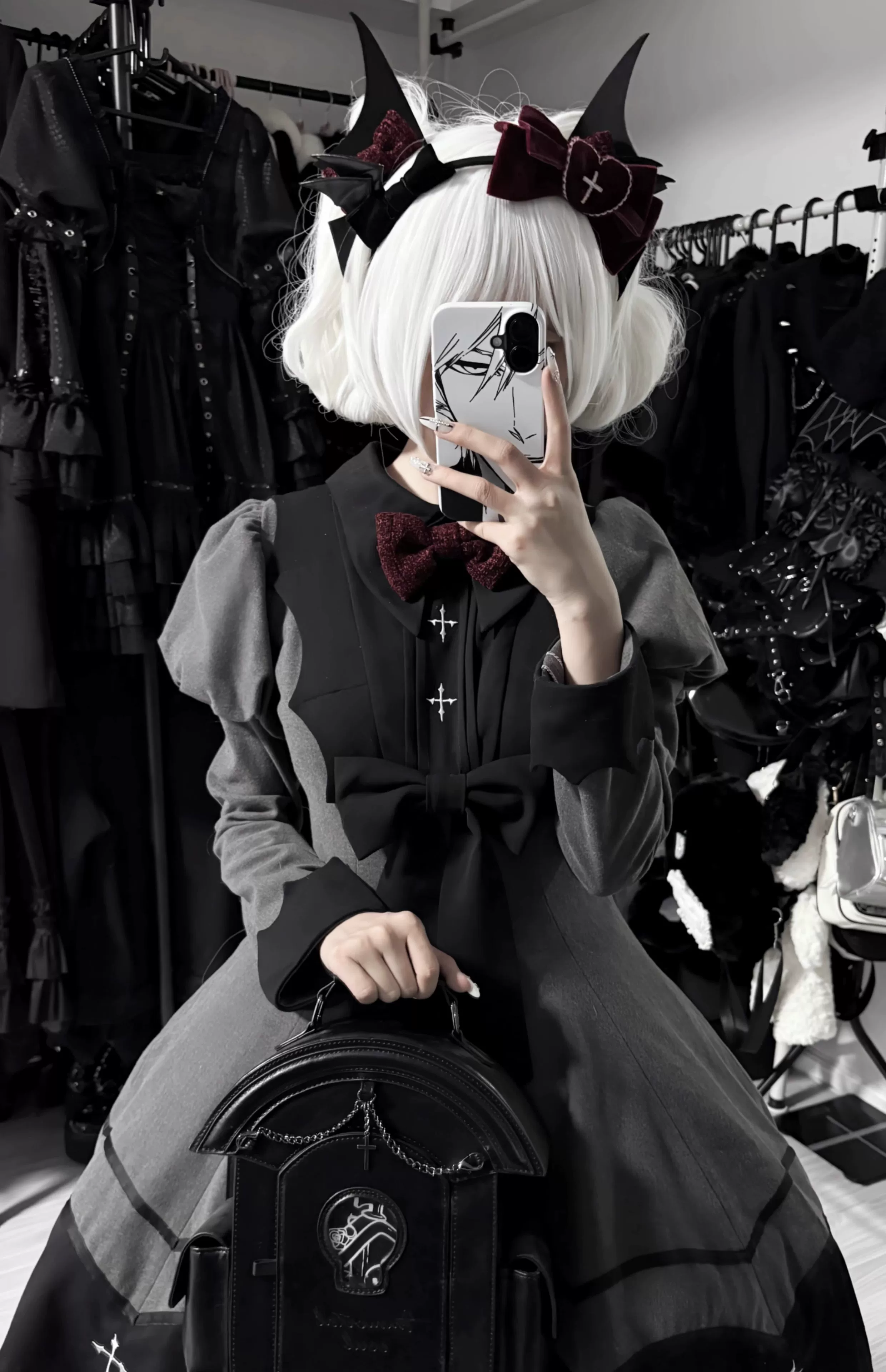 Vampire Princess - Bat-Inspired Halloween Gothic Lolita OP Dress - Image 20