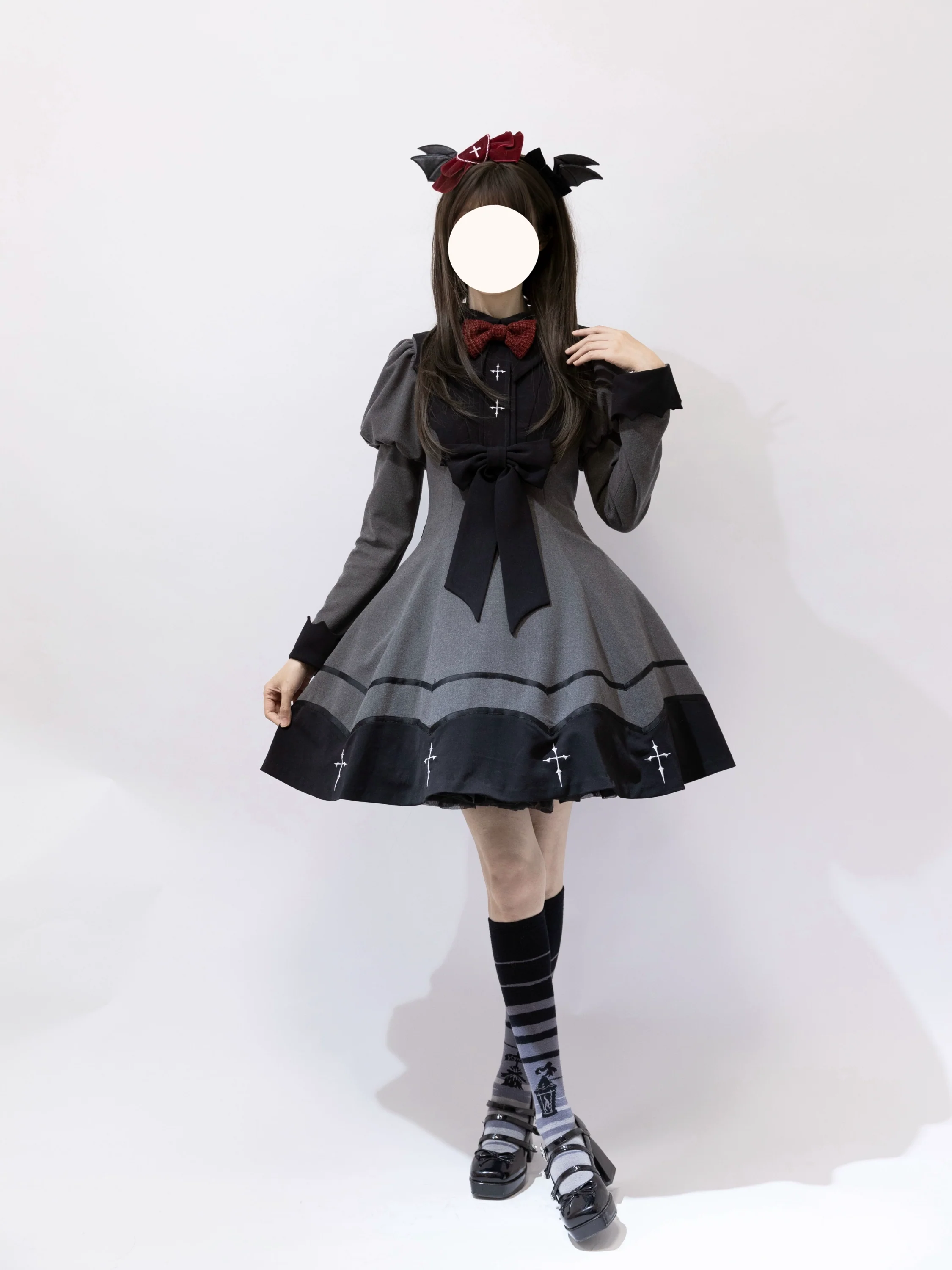 Vampire Princess - Bat-Inspired Halloween Gothic Lolita OP Dress - Image 22