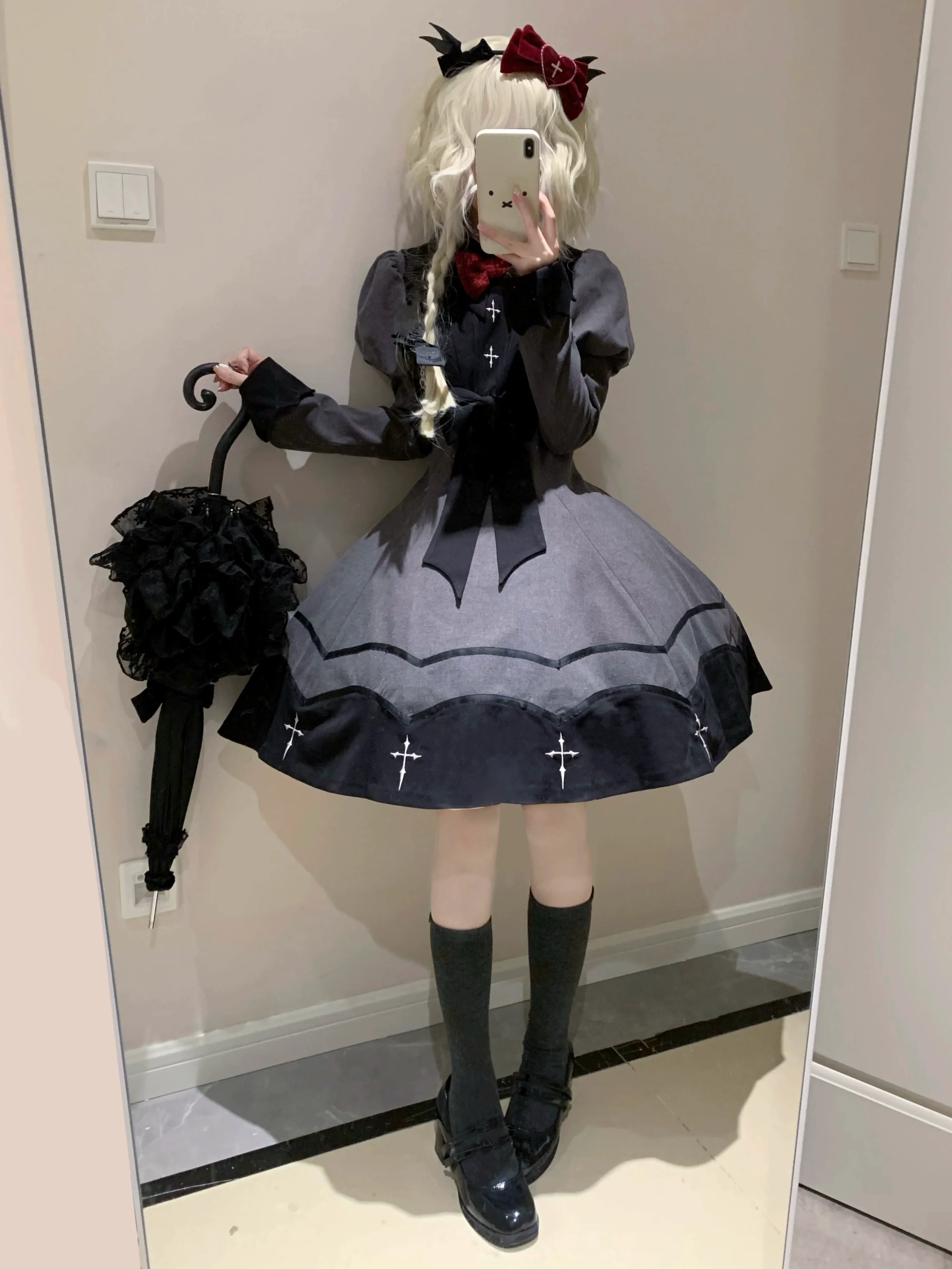 Vampire Princess - Bat-Inspired Halloween Gothic Lolita OP Dress - Image 27