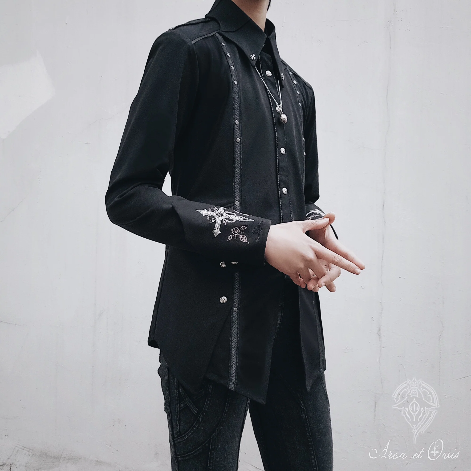 Arca et Ovis - Bat Wings - Ouji Lolita Shirt, Long Sleeve - Image 2