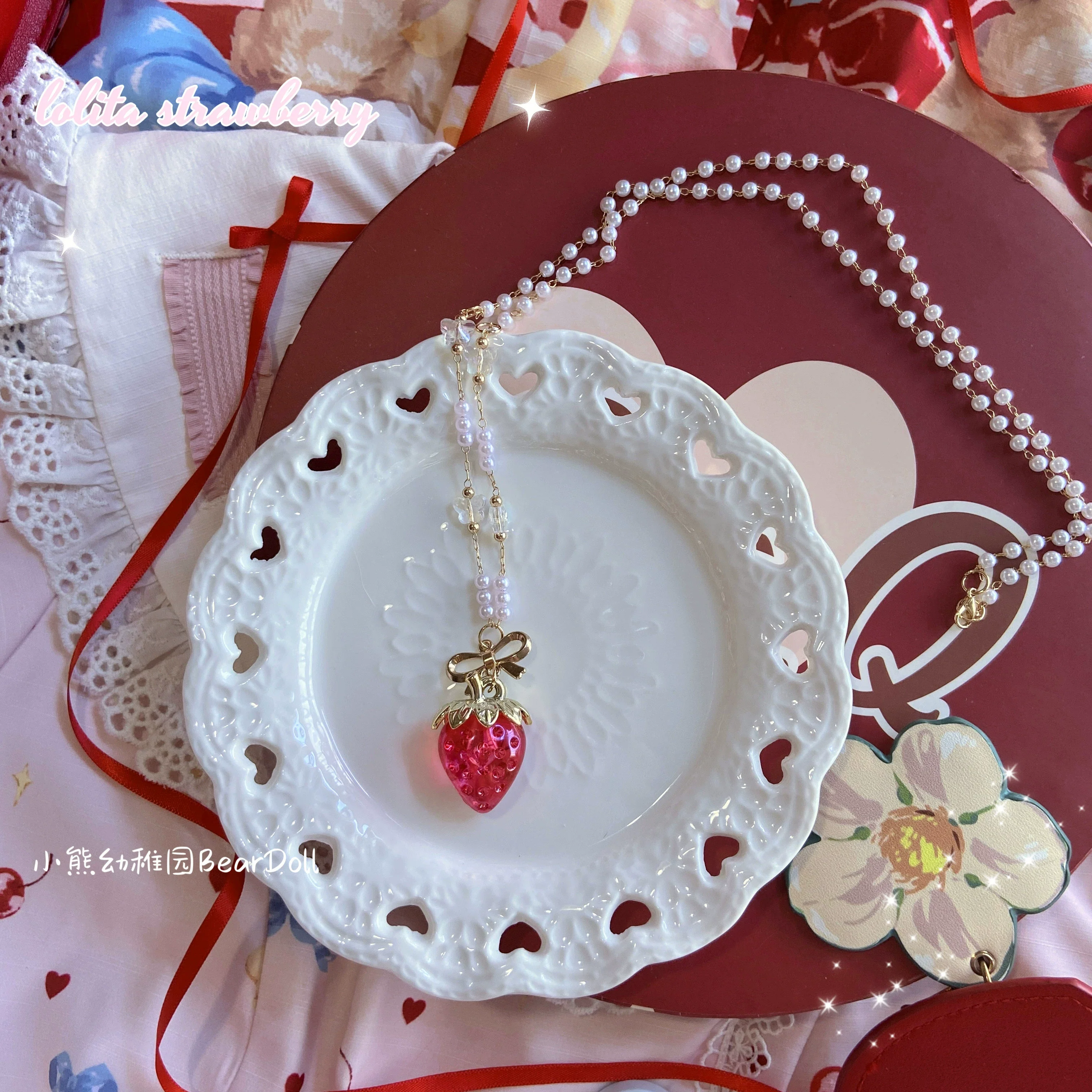 Bear Doll - Sweet Lolita Necklace Strawberry Charlotte Necklace - Image 11