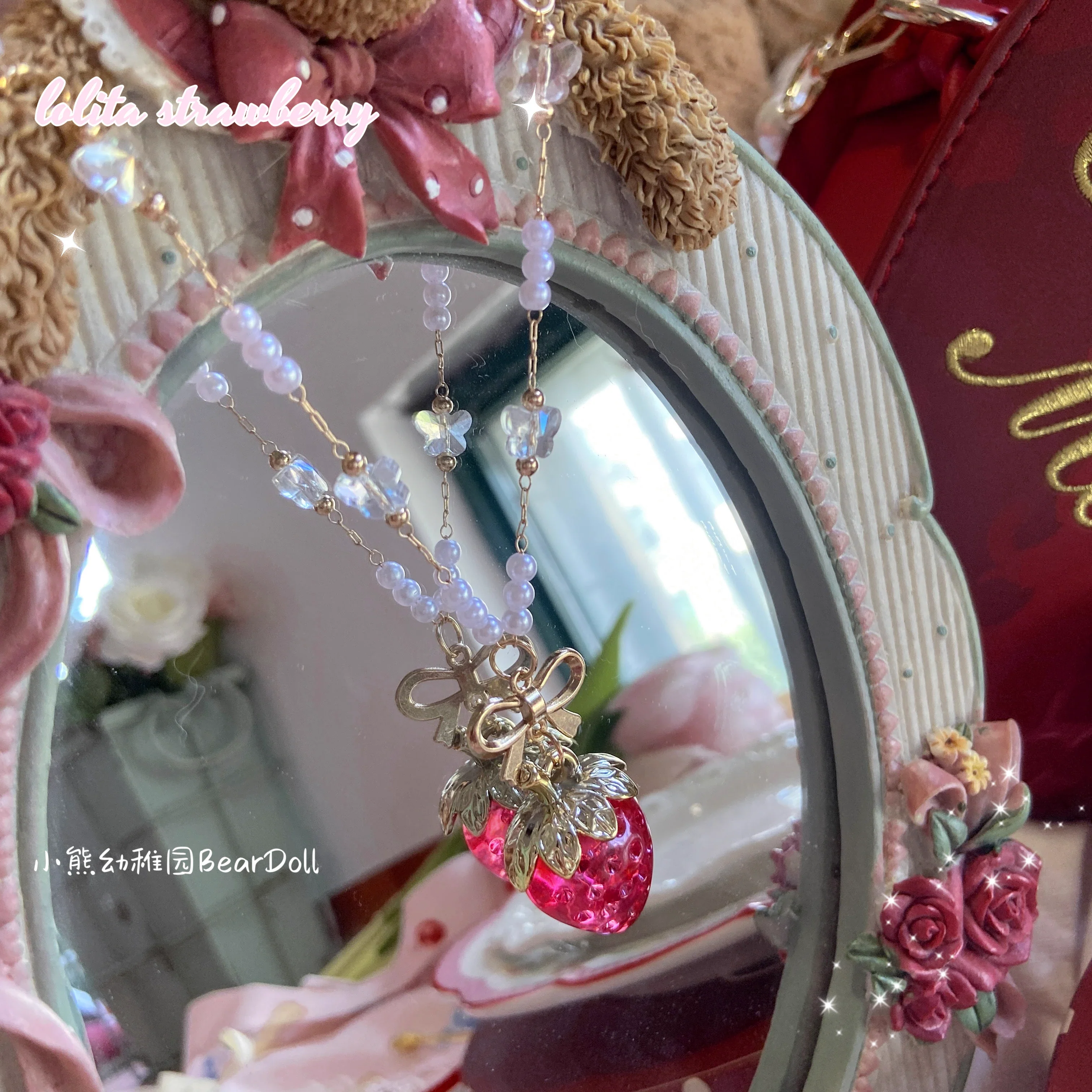 Bear Doll - Sweet Lolita Necklace Strawberry Charlotte Necklace - Image 14