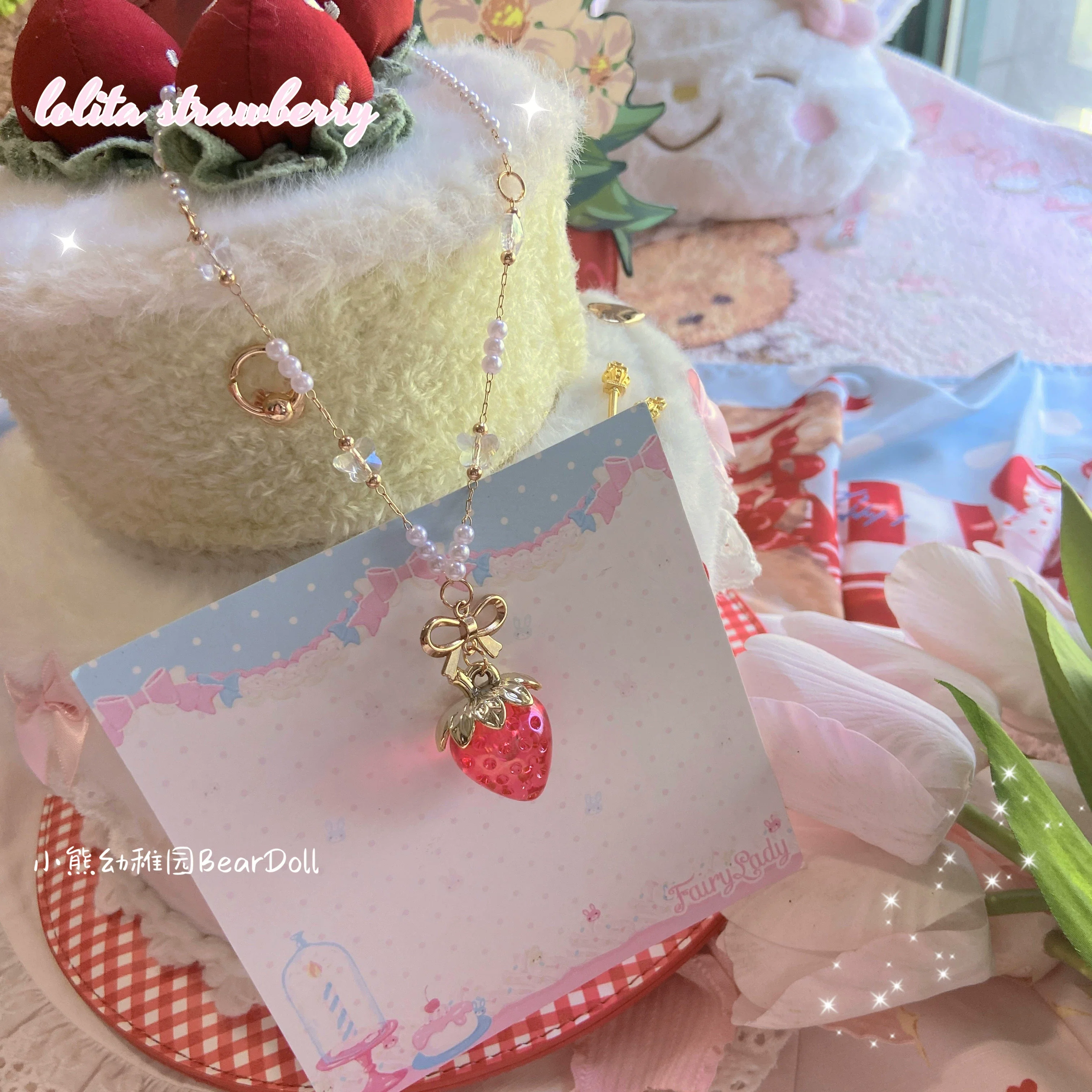 Bear Doll - Sweet Lolita Necklace Strawberry Charlotte Necklace - Image 15