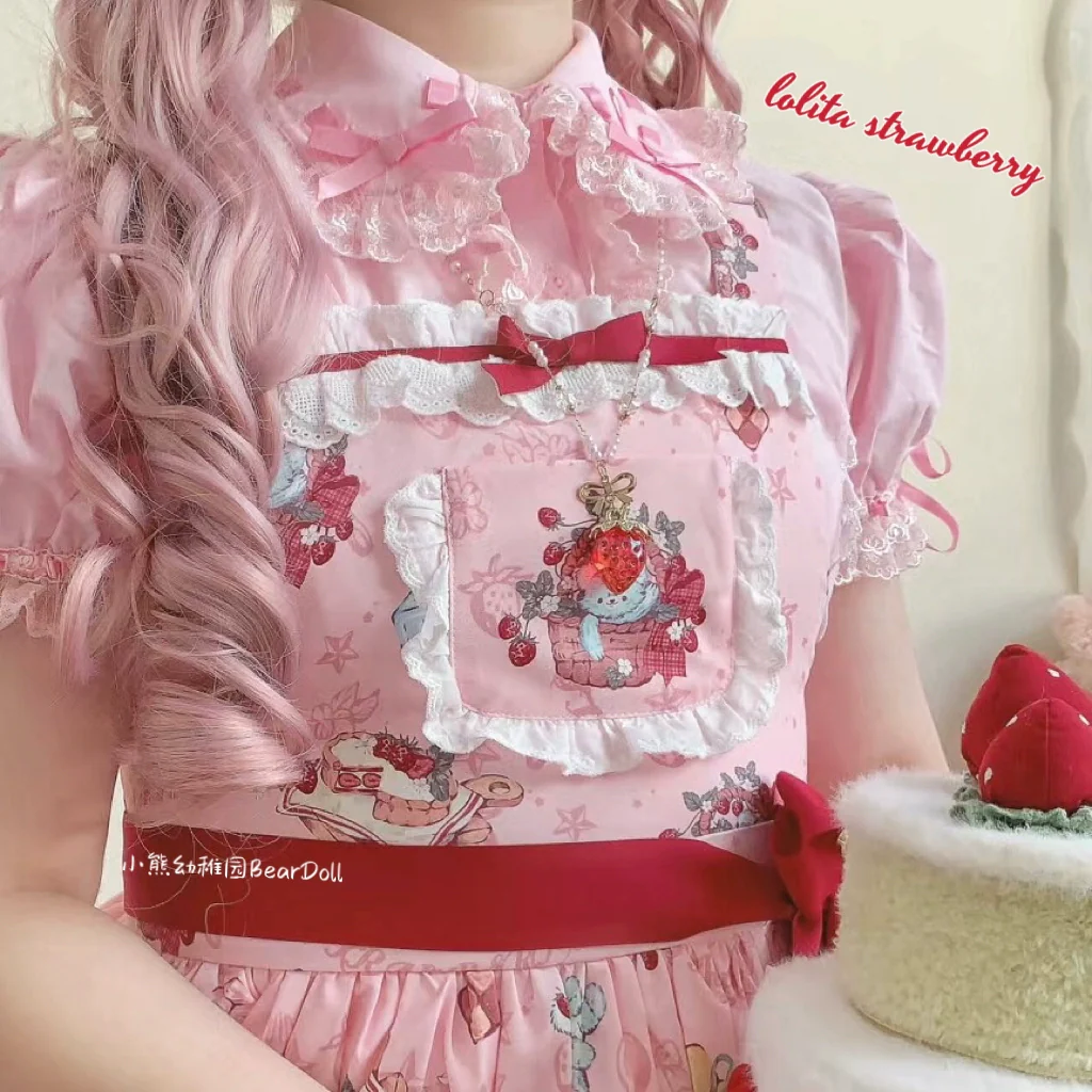 Bear Doll - Sweet Lolita Necklace Strawberry Charlotte Necklace - Image 17