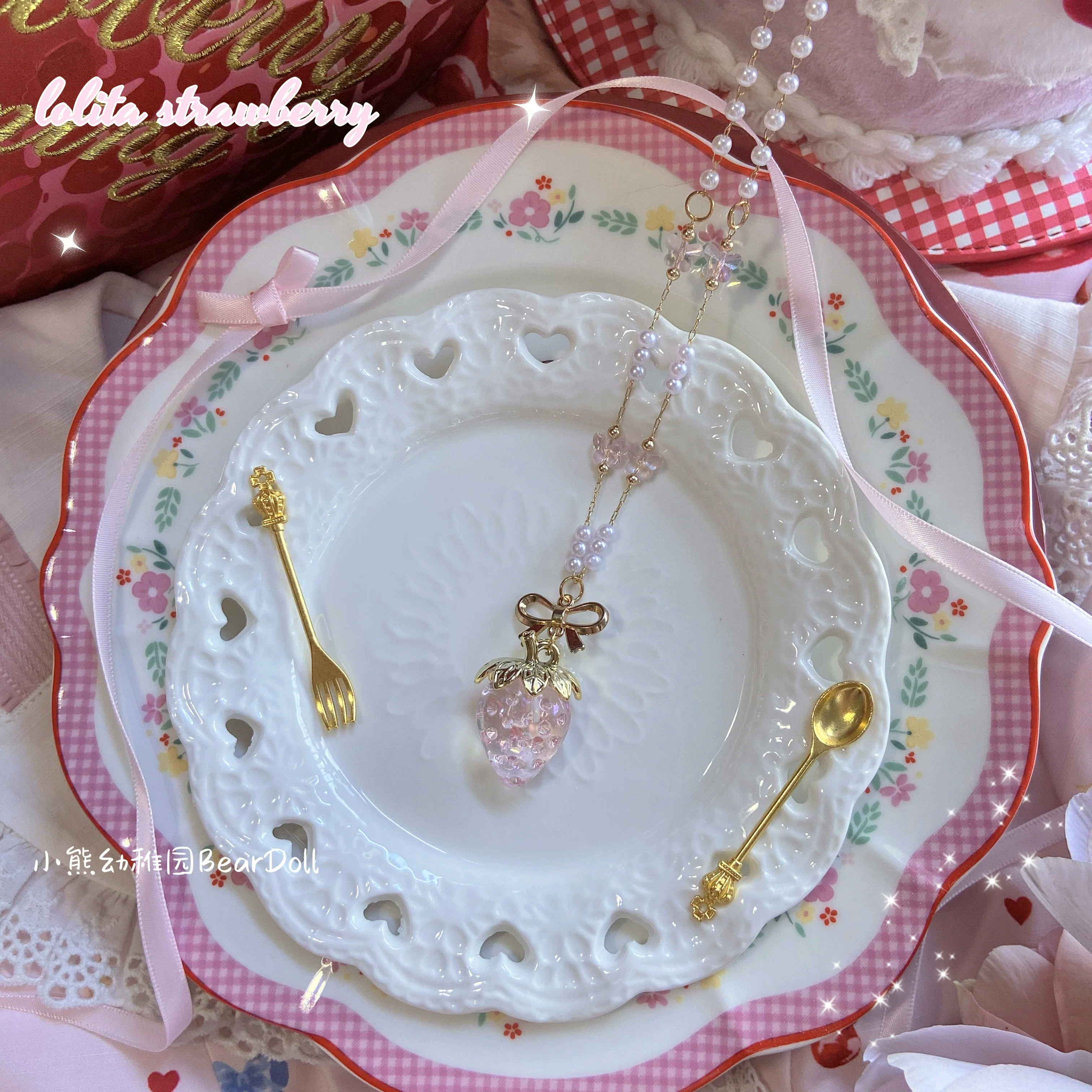Bear Doll - Sweet Lolita Necklace Strawberry Charlotte Necklace - Image 18