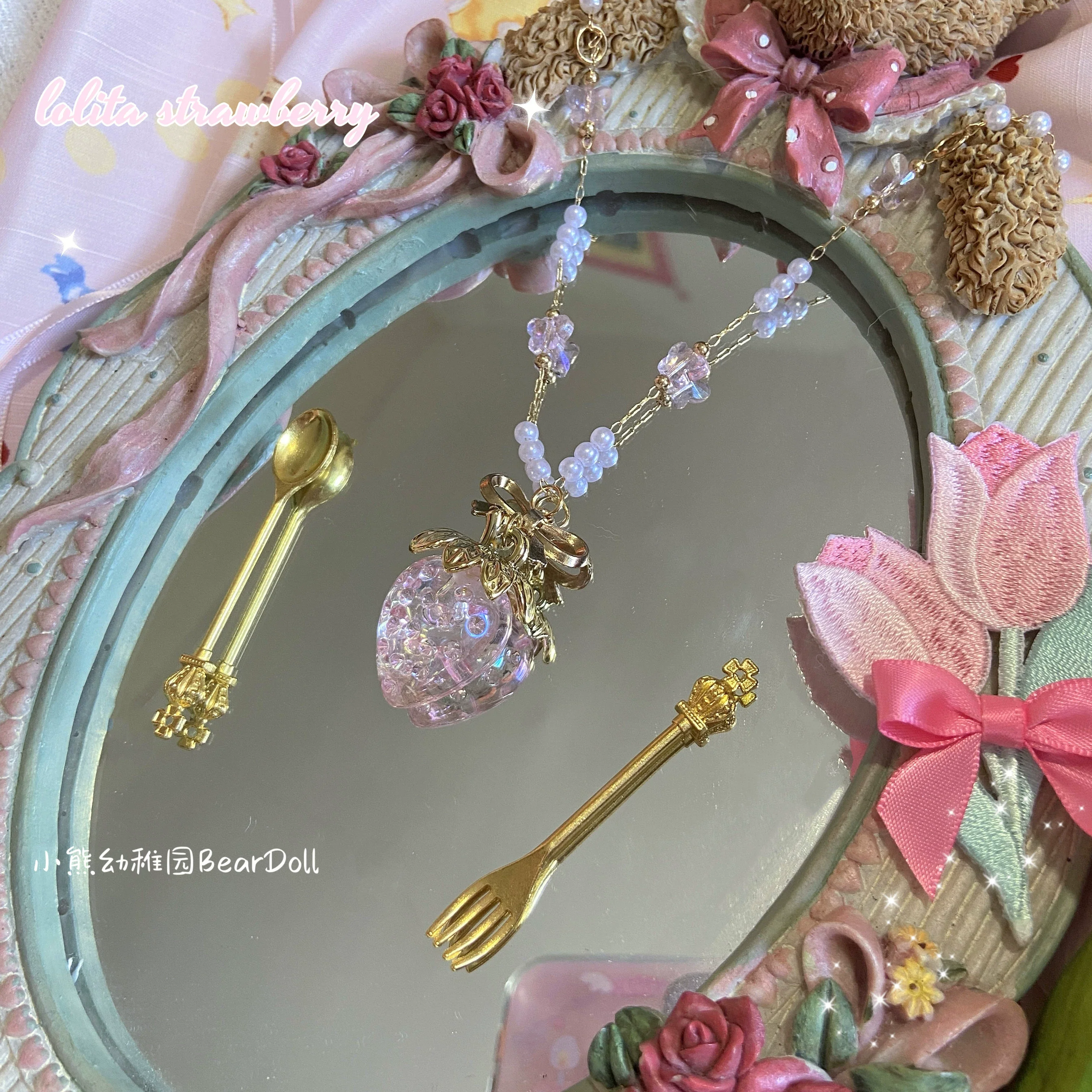 Bear Doll - Sweet Lolita Necklace Strawberry Charlotte Necklace - Image 20