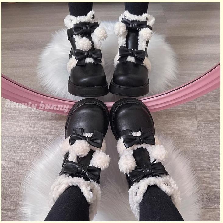 Beauty Bunny - Furry Bear - Winter Cute Lolita Shoes Short Snow Boots - Image 26