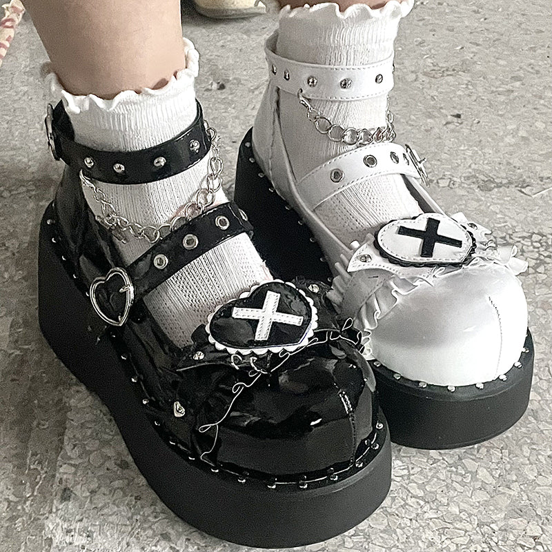 Beauty Bunny - Sweet Academy - Gothic Lolita Shoes Thick Sole Y2K Lolita Shoes - Image 11
