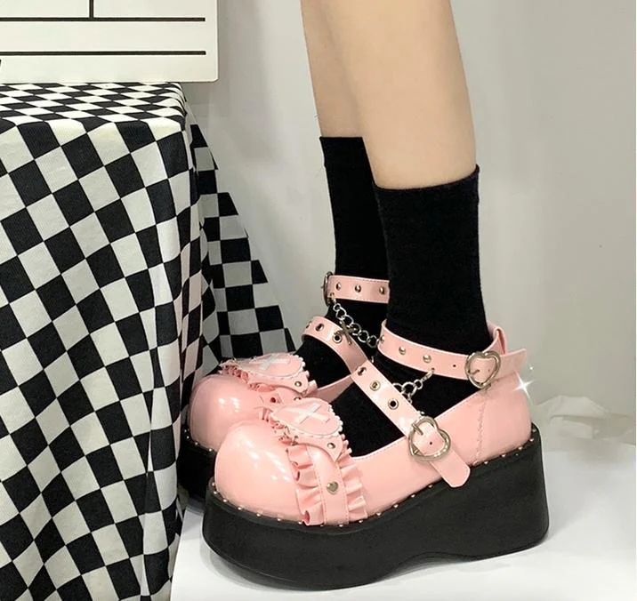 Beauty Bunny - Sweet Academy - Gothic Lolita Shoes Thick Sole Y2K Lolita Shoes - Image 22