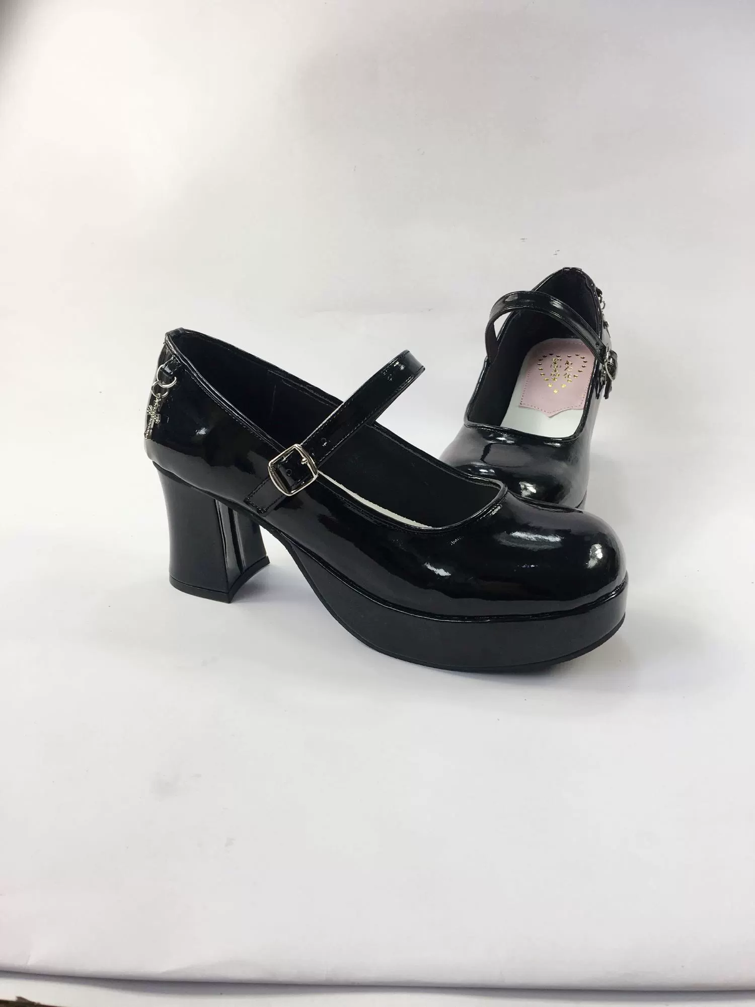 Antaina - Punk Lolita Heels Shoes Metal Cross Horseshoe Heel Shoes - Image 5