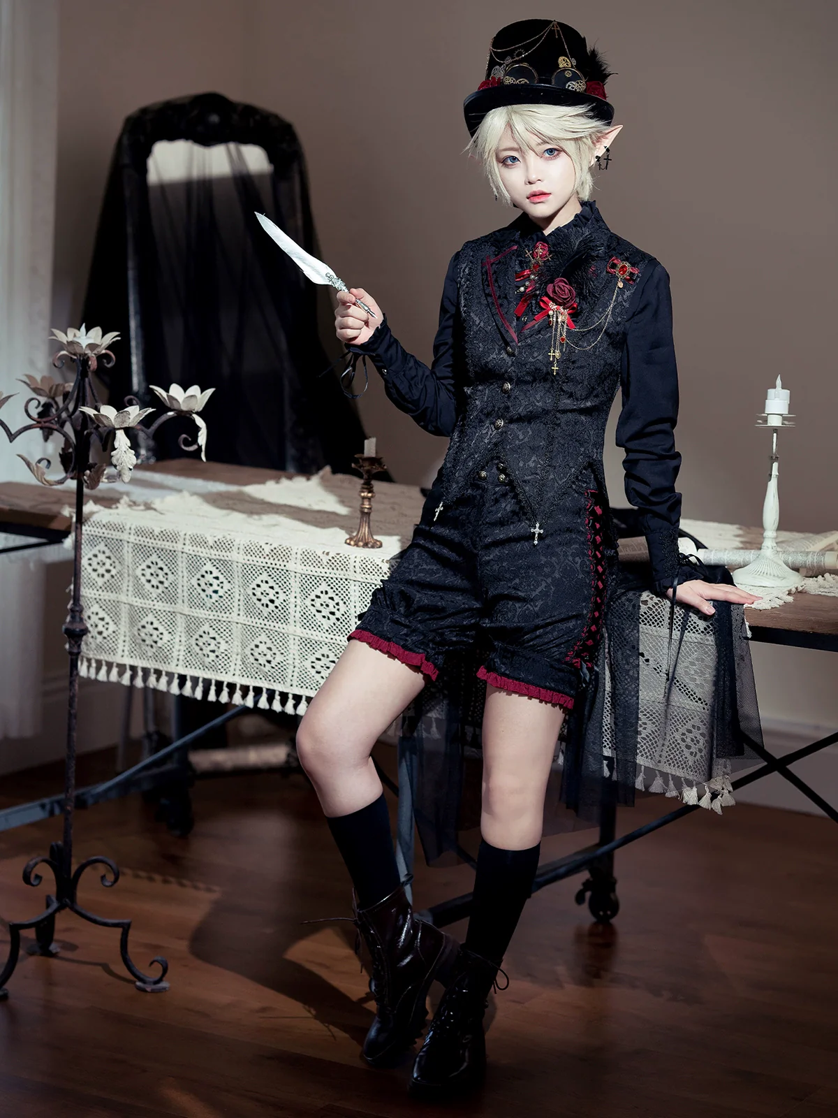 Luna Planetarium - Evil Fang - Gothic Lolita JSK Suit Ouji Lolita Shorts Suit - Image 24