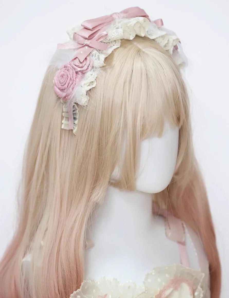 The Accessories' Story - Satin Ballet - Sweet Lolita Headdress Feather Bow - Image 3
