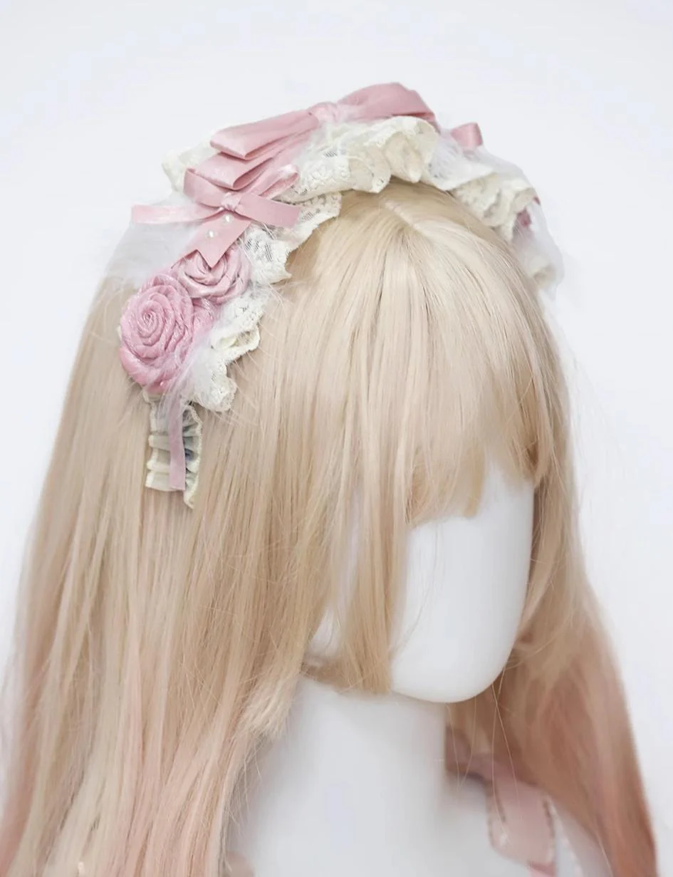 The Accessories' Story - Satin Ballet - Sweet Lolita Headdress Feather Bow - Image 4
