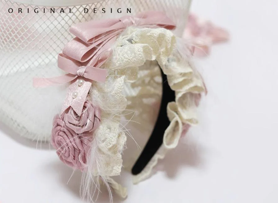 The Accessories' Story - Satin Ballet - Sweet Lolita Headdress Feather Bow - Image 5
