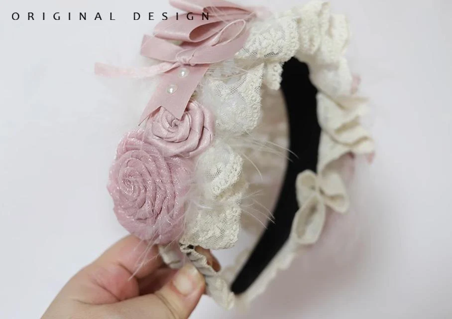 The Accessories' Story - Satin Ballet - Sweet Lolita Headdress Feather Bow - Image 6