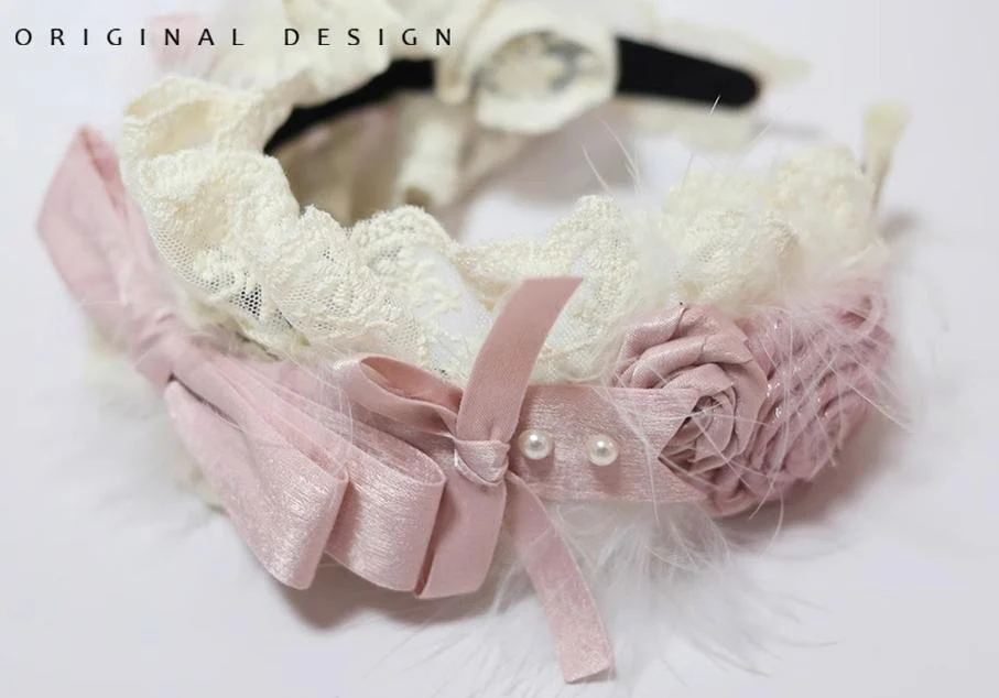 The Accessories' Story - Satin Ballet - Sweet Lolita Headdress Feather Bow - Image 7