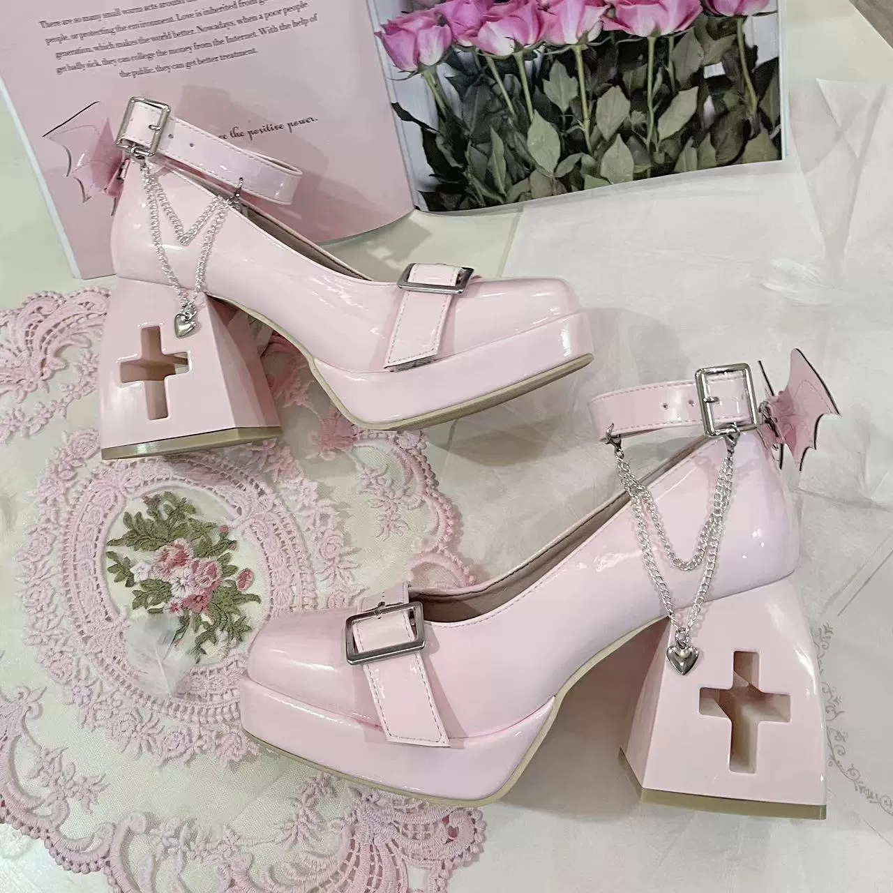 Bingo Lulu - Late Century Sweetheart - Punk Lolita High Heels Mary Jane Lolita Shoes - Image 15