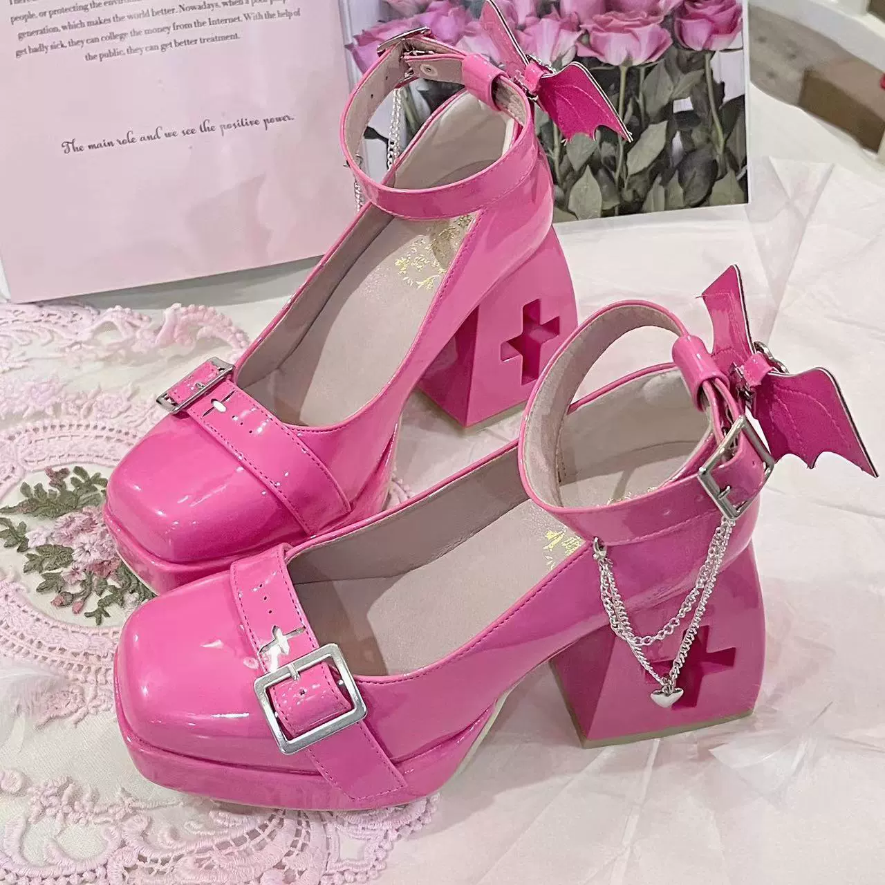 Bingo Lulu - Late Century Sweetheart - Punk Lolita High Heels Mary Jane Lolita Shoes - Image 4