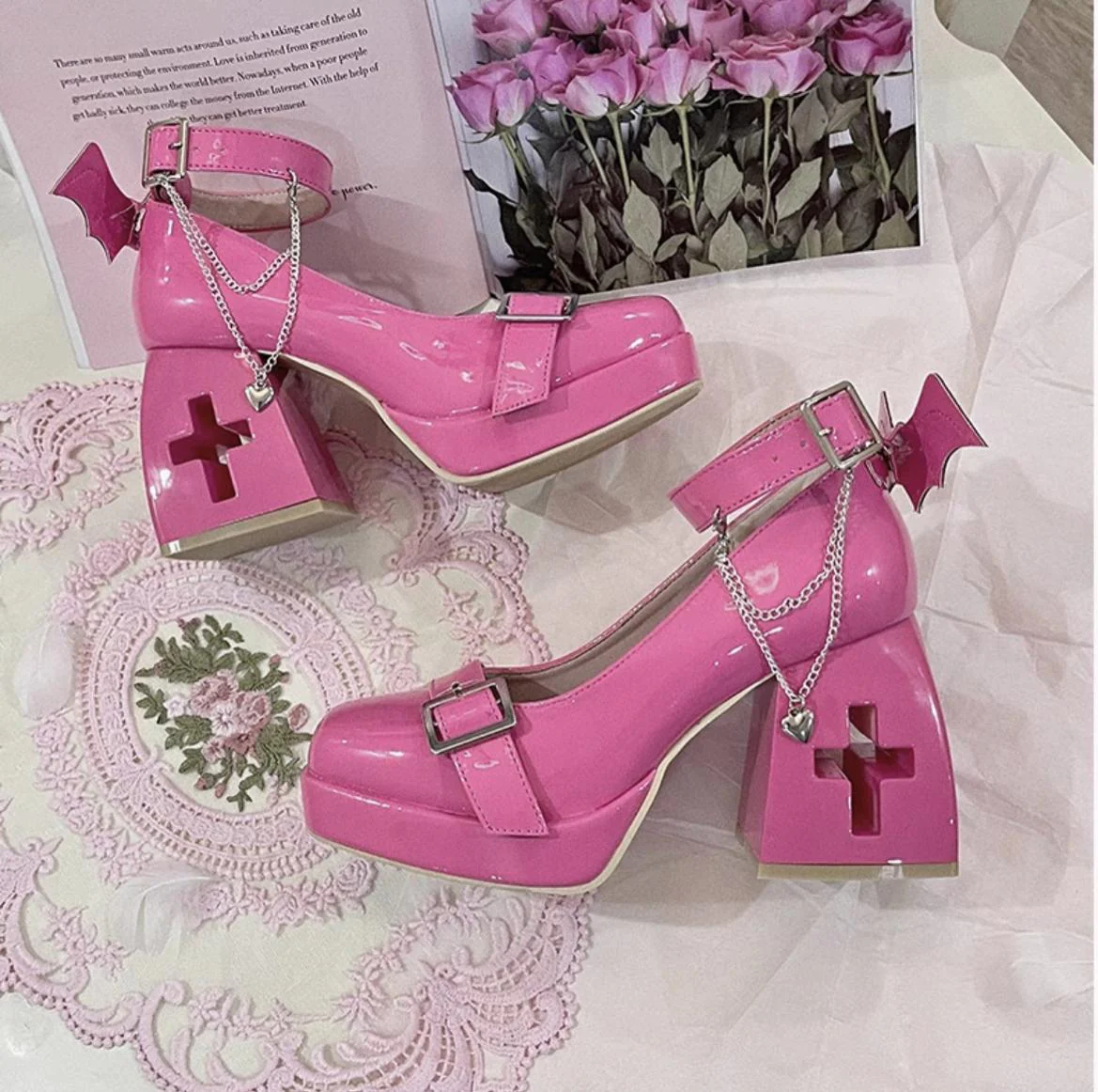 Bingo Lulu - Late Century Sweetheart - Punk Lolita High Heels Mary Jane Lolita Shoes - Image 6