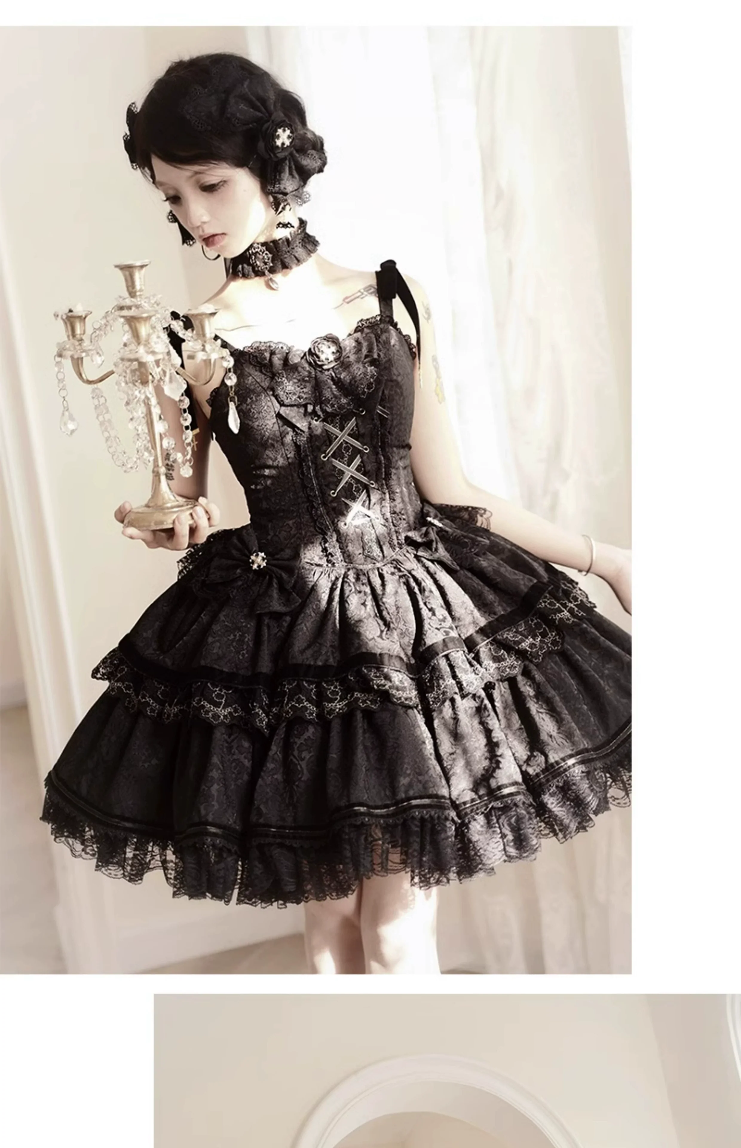 Black Lady - Gothic Lolita JSK Dress Set - Image 16