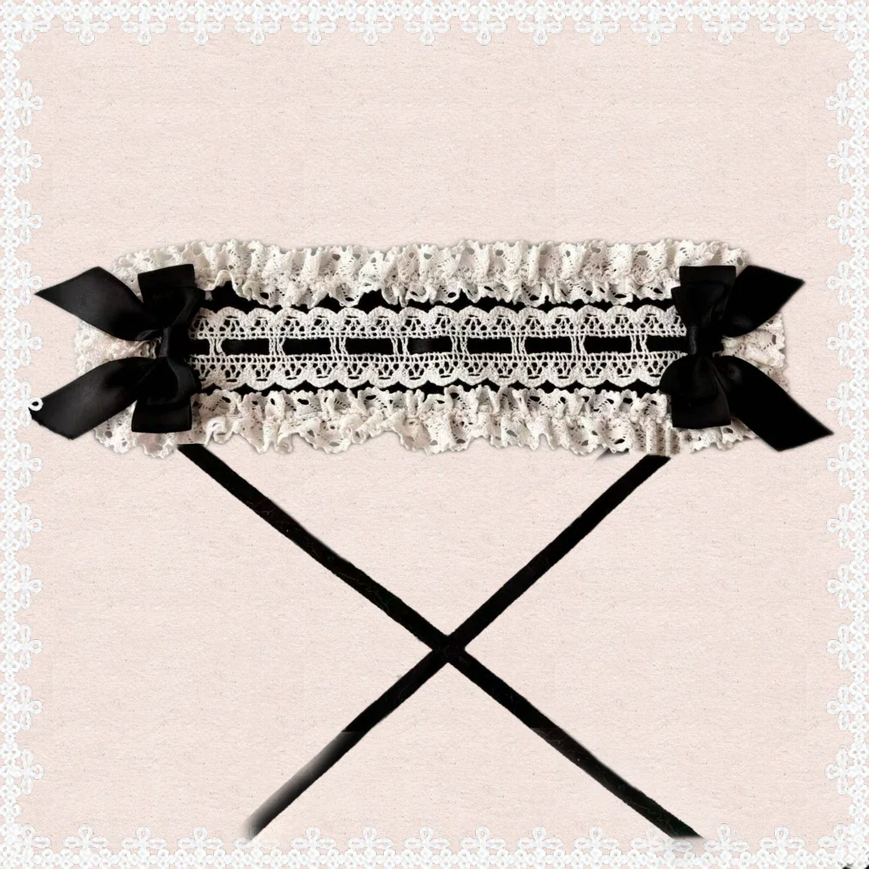 First Otome - Black Old School Lolita OP Dress, Lace Details - Image 19
