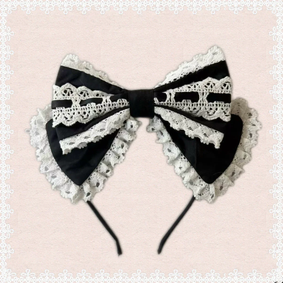 First Otome - Black Old School Lolita OP Dress, Lace Details - Image 21