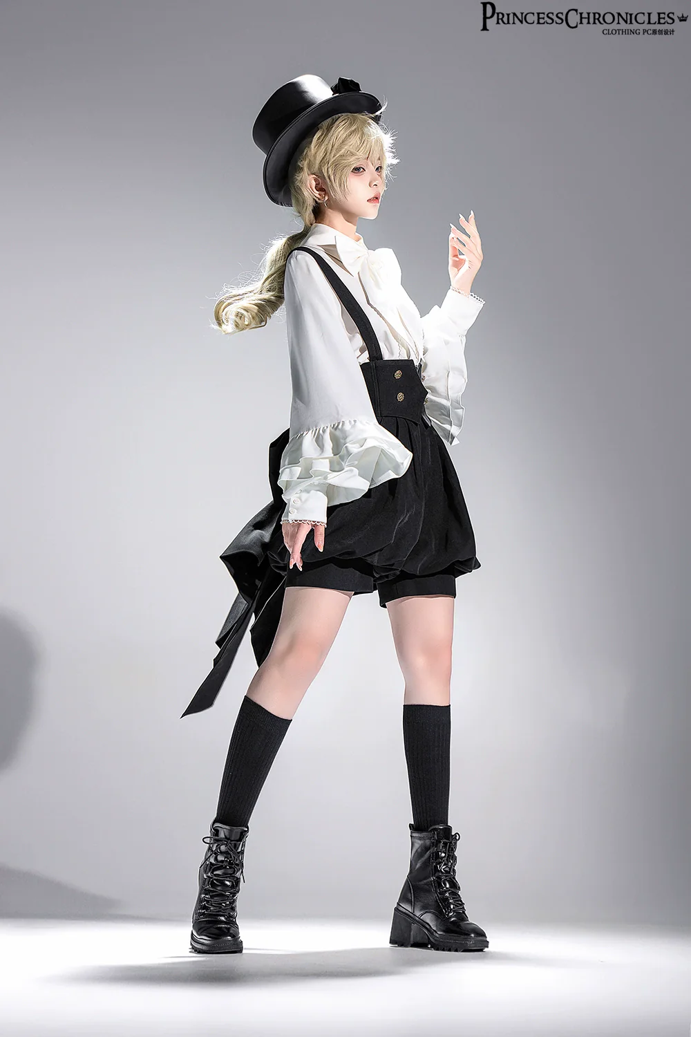 Doll - Black Ouji Lolita Hat Retro Prince Bowler Hat - Image 4