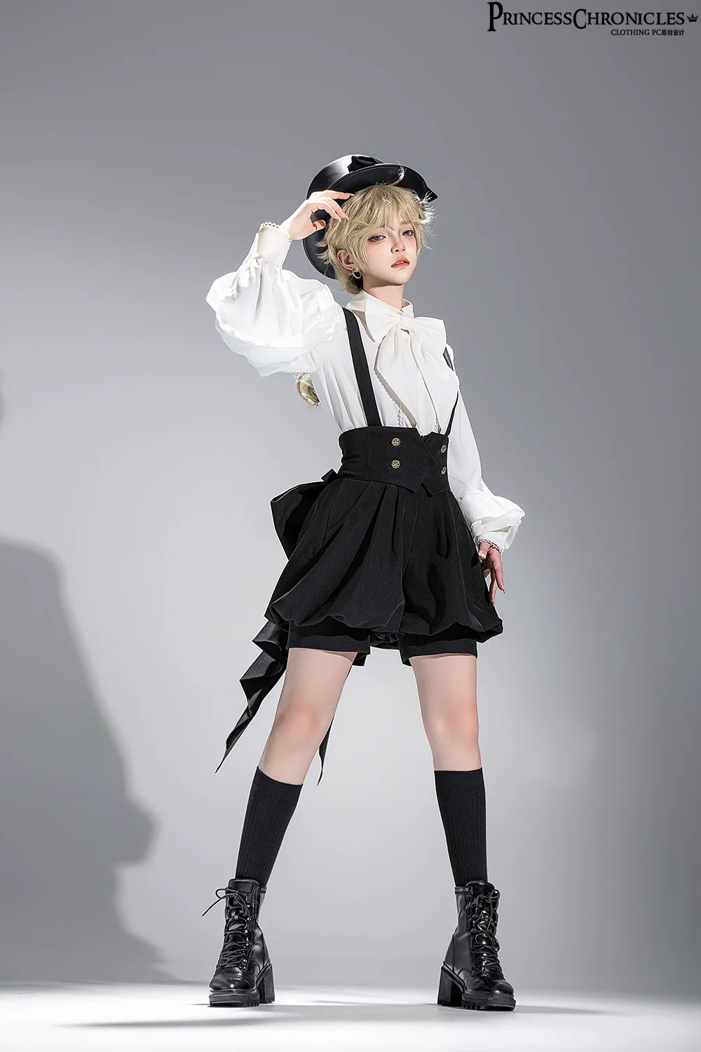 Doll - Black Ouji Lolita Hat Retro Prince Bowler Hat - Image 7