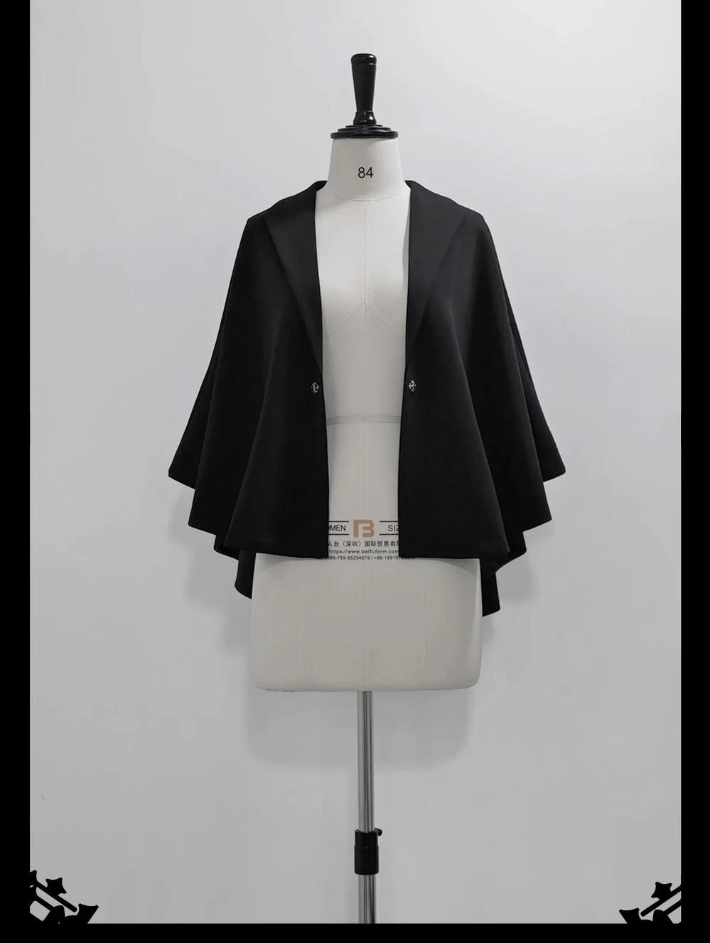 Rabbit Feather - Black Ouji Lolita Vest Shorts Suit Prince Cloak Set - Image 27
