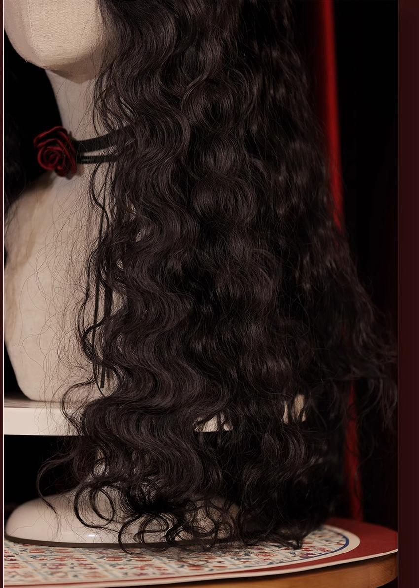 Mabuxi - Gypsy Rose - Black Retro Lolita Curly Wigs Fluffy Sheep Curl Wigs - Image 7