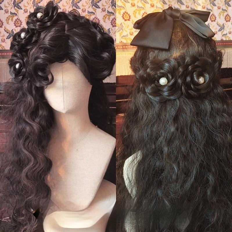 Mabuxi - Gypsy Rose - Black Retro Lolita Curly Wigs Fluffy Sheep Curl Wigs - Image 8