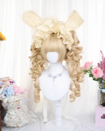 Dalao Home - Blonde Lolita Wig, Detachable Roman Roll Ponytails - Image 3