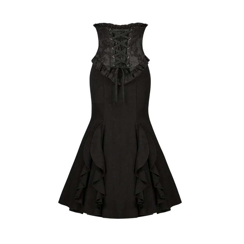 Blake - Boning Gothic Lolita Mermaid Skirt, Lifted-hem SK - Image 24