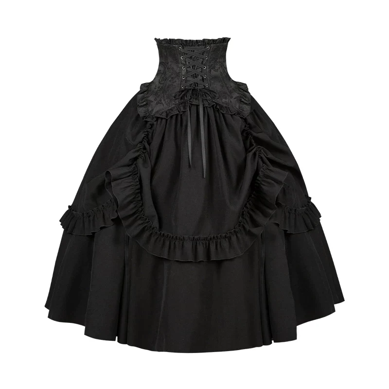 Blake - Boning Gothic Lolita Mermaid Skirt, Lifted-hem SK - Image 25