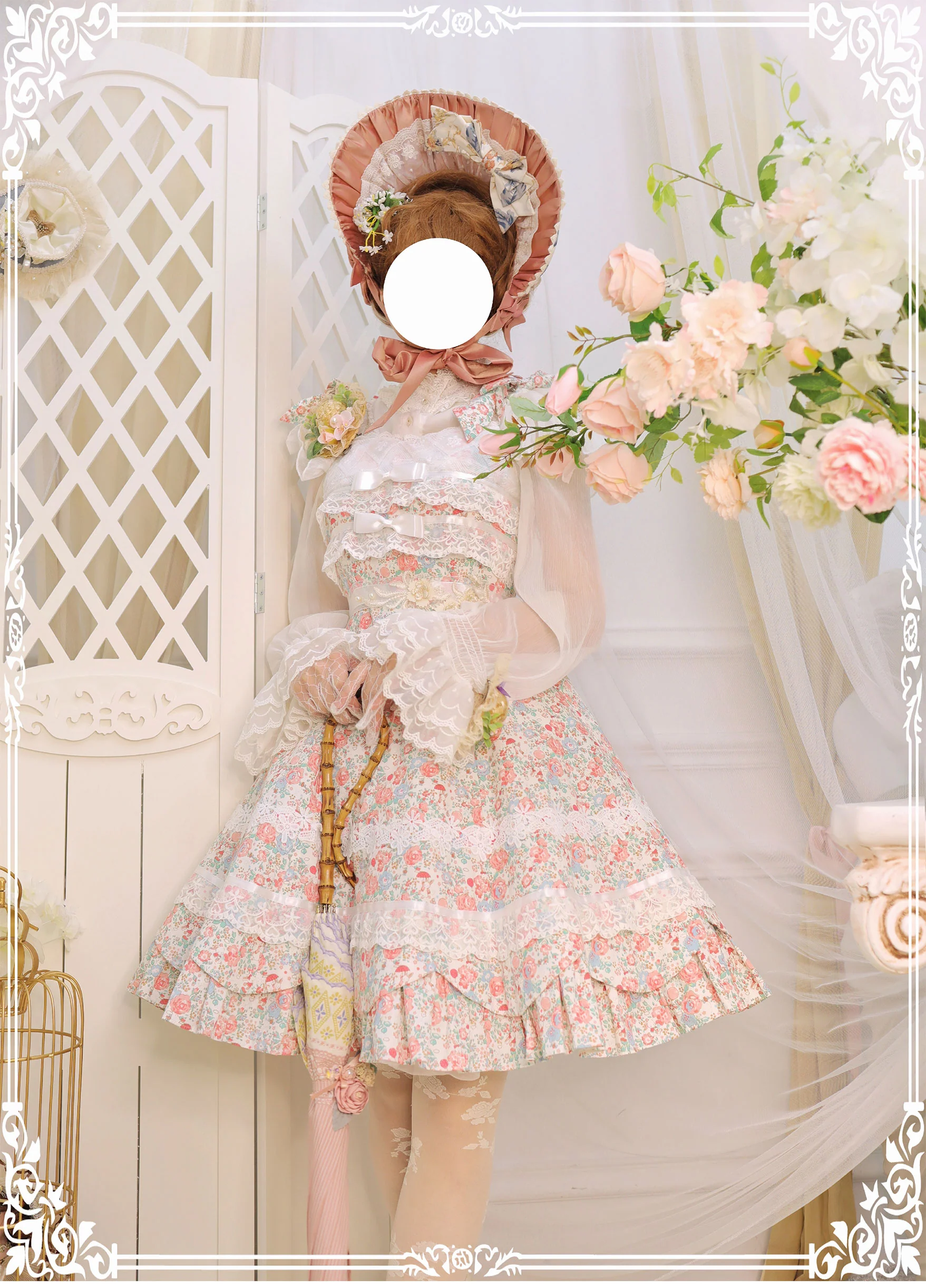 Solid Color Lolita Casual Dress Floral Dress JSK - Image 13