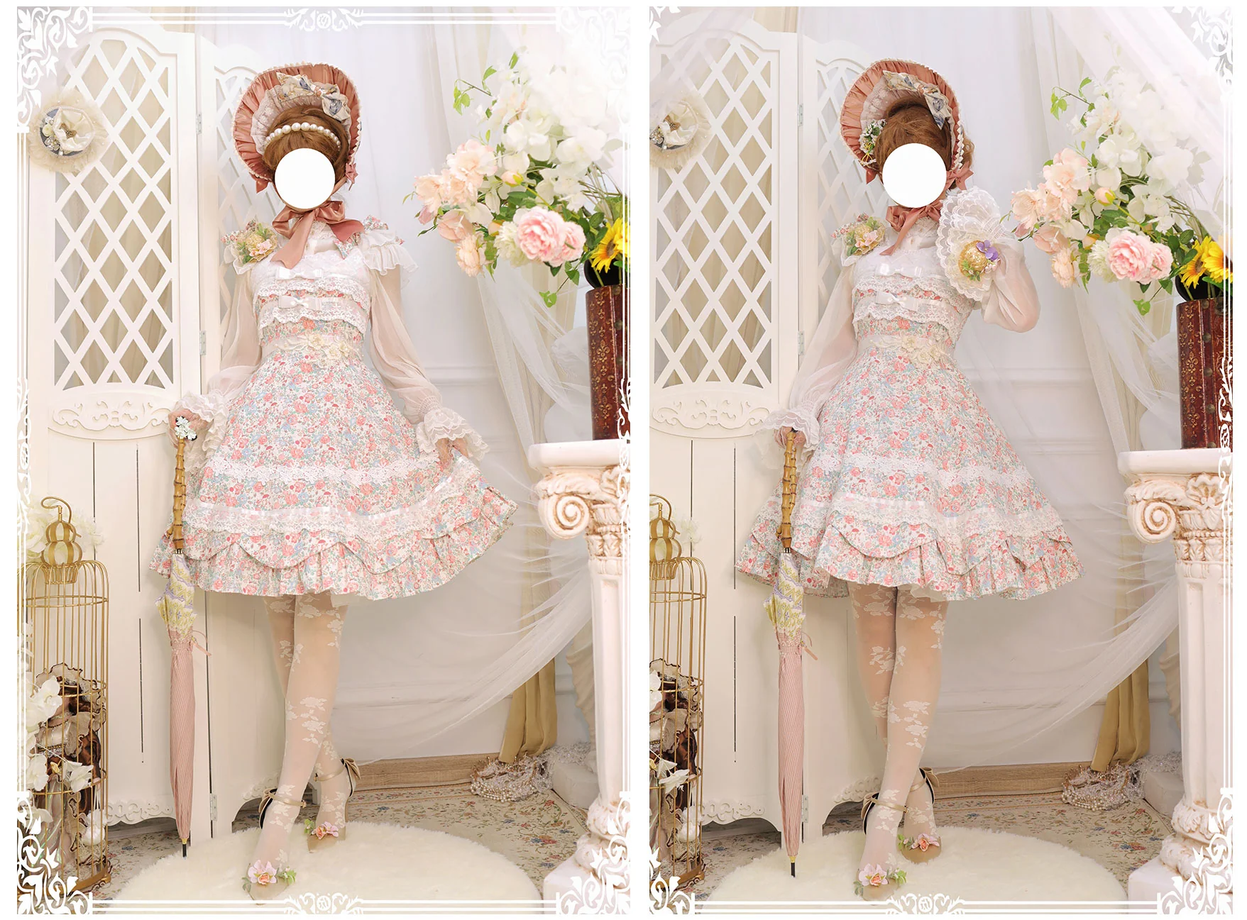 Solid Color Lolita Casual Dress Floral Dress JSK - Image 14
