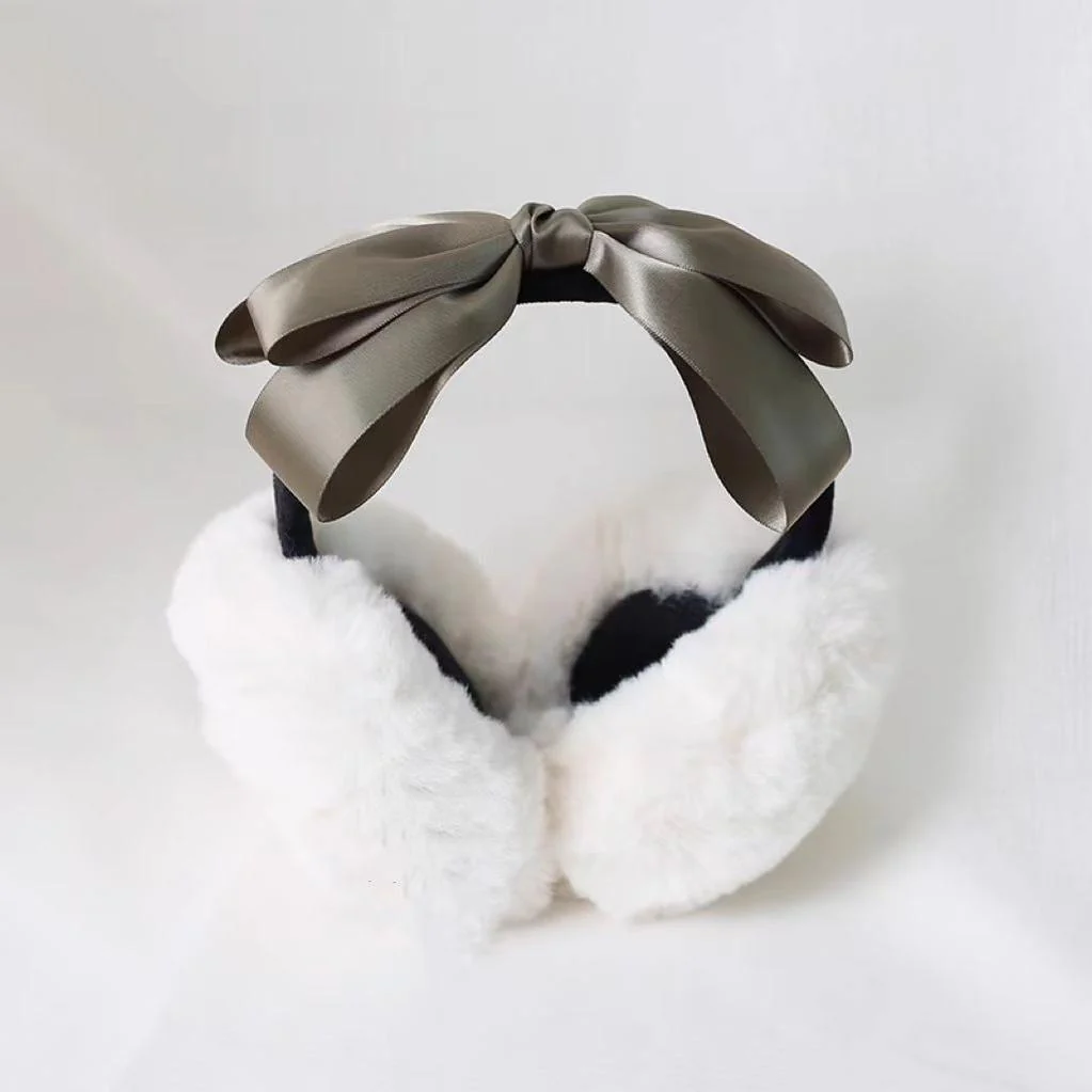 Xiaogui - Winter Lolita Earmuff Bow Plush Earmuff Ear Protector - Image 13