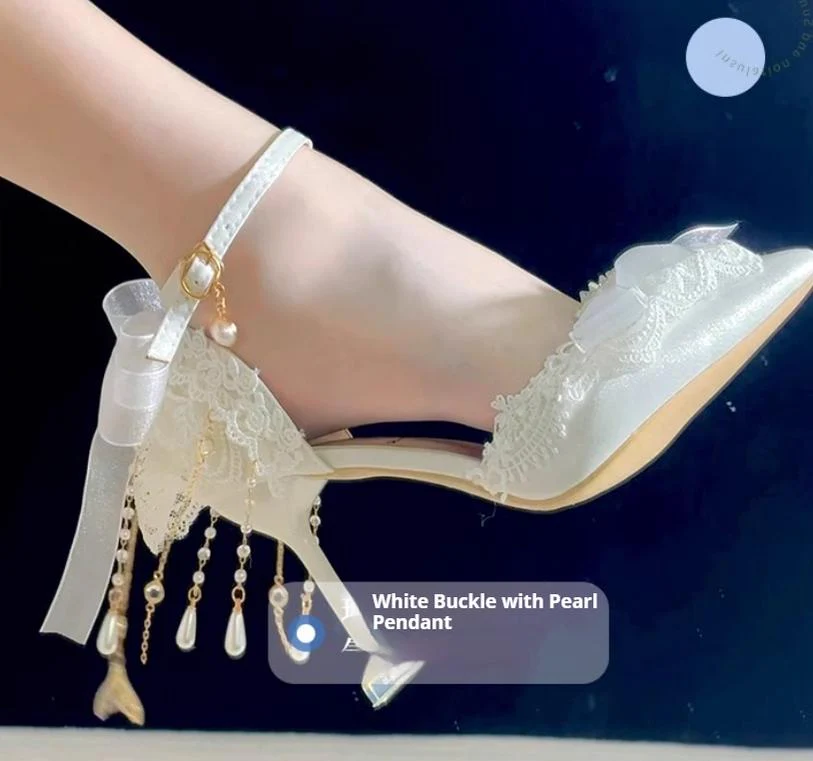 Bridal Lolita Heels Wedding Shoes with Lace - Image 11