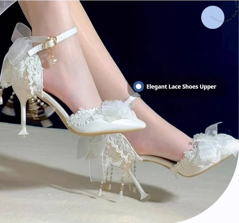 Bridal Lolita Heels Wedding Shoes with Lace - Image 12