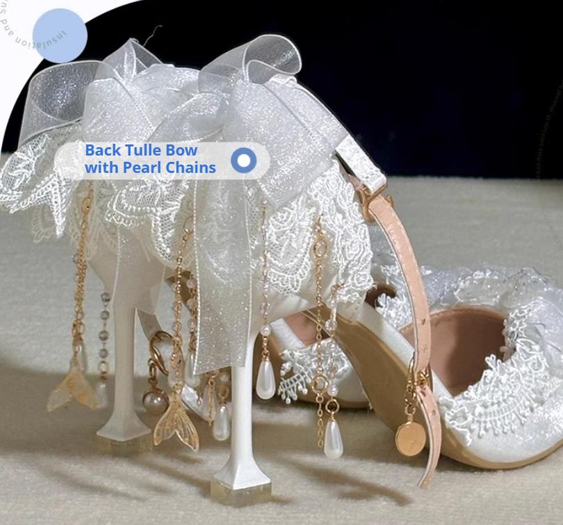 Bridal Lolita Heels Wedding Shoes with Lace - Image 13