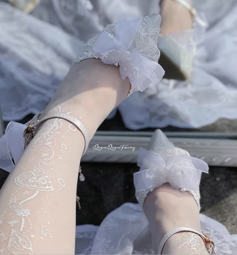 Bridal Lolita Heels Wedding Shoes with Lace - Image 5