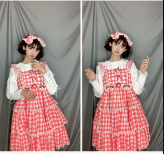 Plus Size Lolita Jumper Dress Plaid Sweet JSK - Image 4
